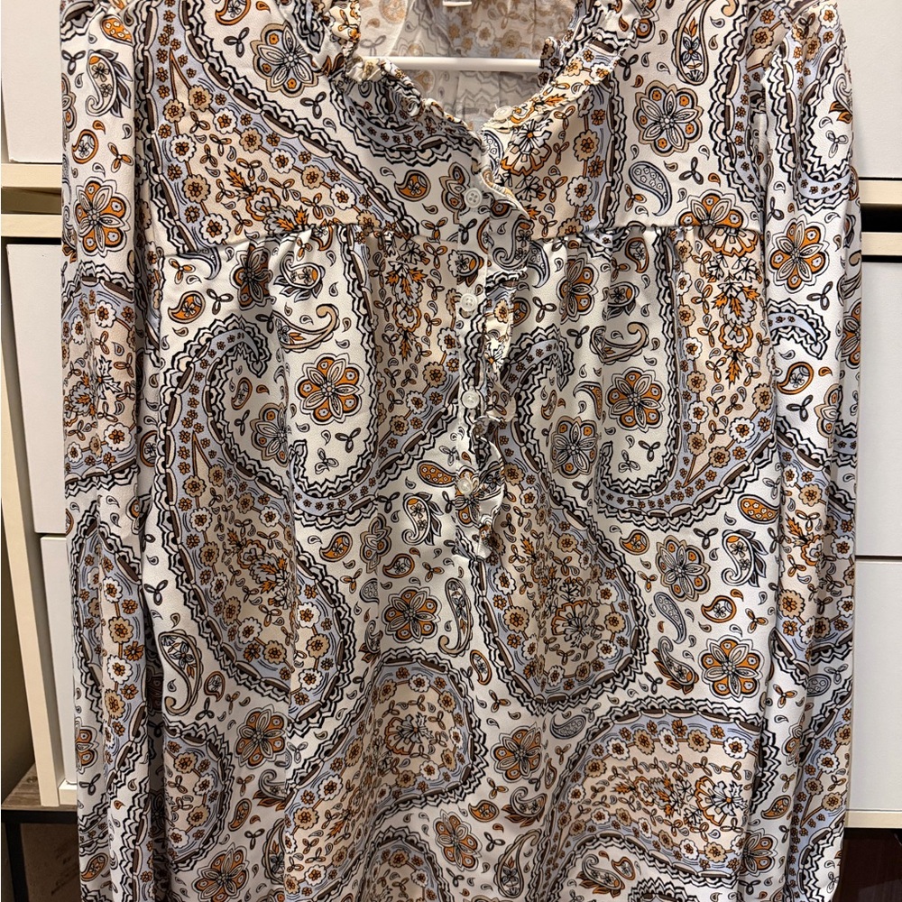 LOFT Multicolor Paisley Blouse